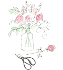 Illustration of flowers in a vase